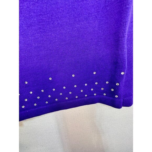 Quacker Factory Womens Embellished Cardigan Sweater Size XL/XXL Purple - Picture 4 of 9